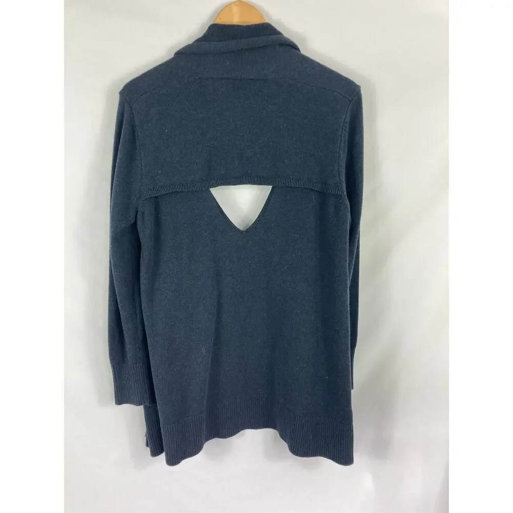 CAbi Victoria Keyhole Knit Cardigan Sweater Black Size Medium